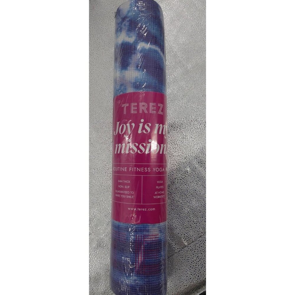 Terez Blue Tie Dye Non-Slip Yoga Mat